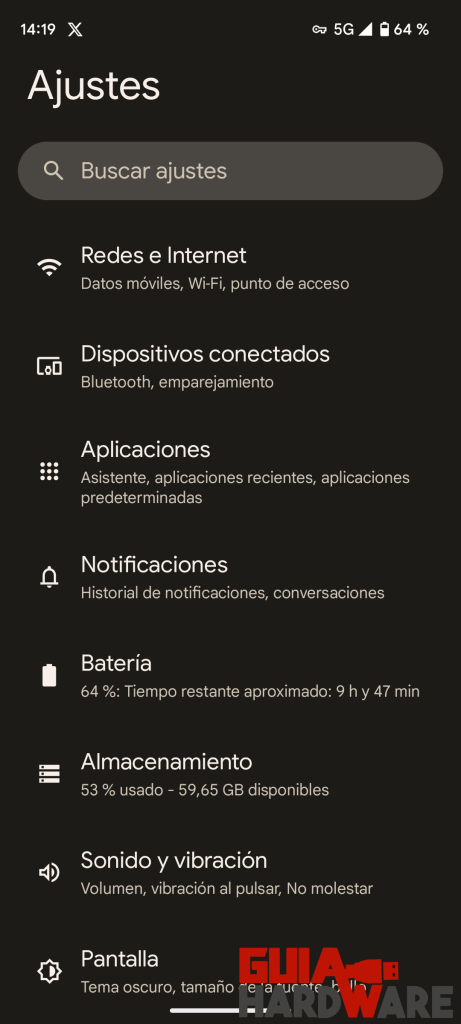 Ajustes de Android