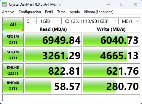 MSI B760M Gaming Plus Wifi CrystalDiskMark