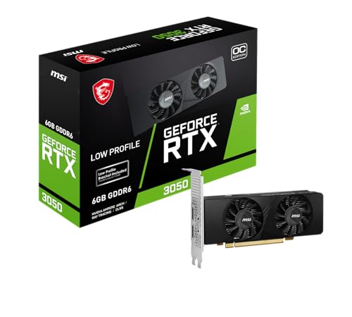 MSI GeForce RTX 3050 LP 6G OC - Tarjeta gráfica 6GB GDDR6, 14Gbps, PCI Express Gen 4, 7680 x 4320