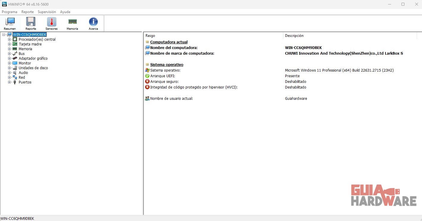 Sistema operativo CHUWI LarkBox S